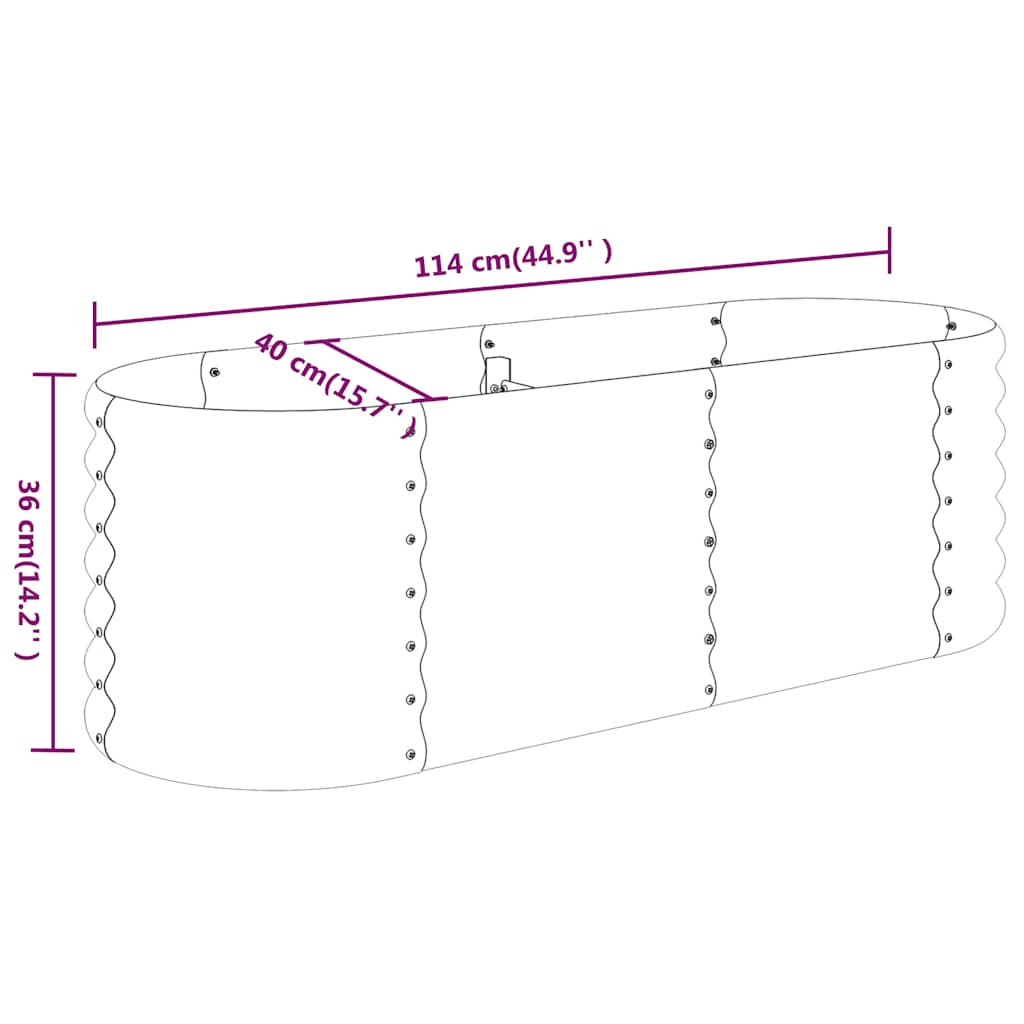 Garden Raised Bed | Anthracite | Powder-coated steel | Medium | Durable
