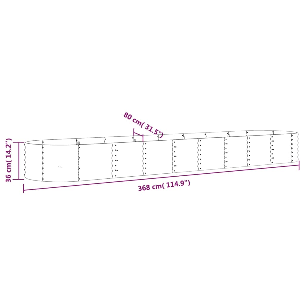 Garden Raised Bed | Brown | Powder-coated steel | Large | Durable