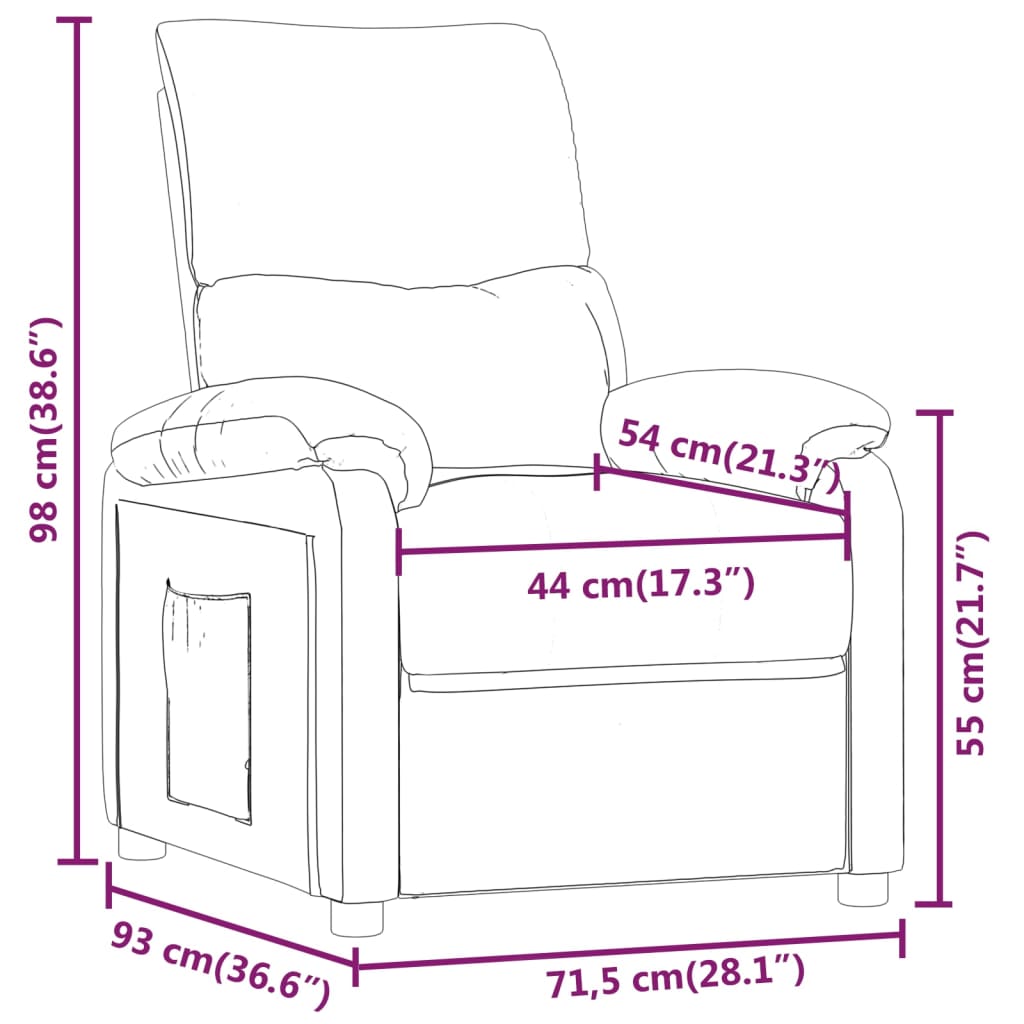 Recliner Chair Taupe Fabric