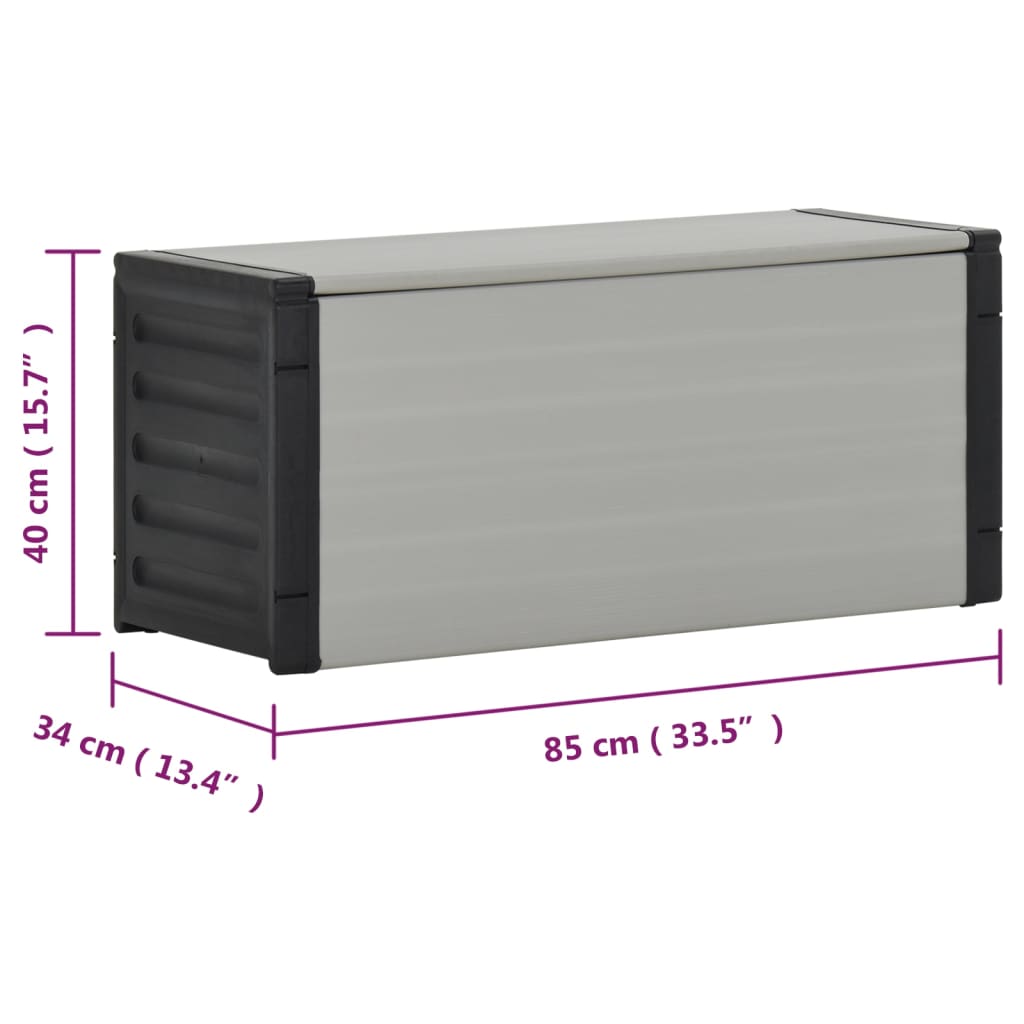 340988 vidaXL Garden Waste Basket Grey 85x34x40 cm