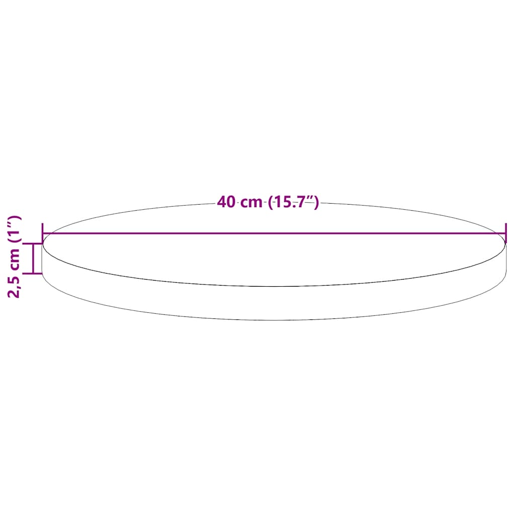 813645 vidaXL Table Top Ø40x2,5 cm Solid Wood Pine