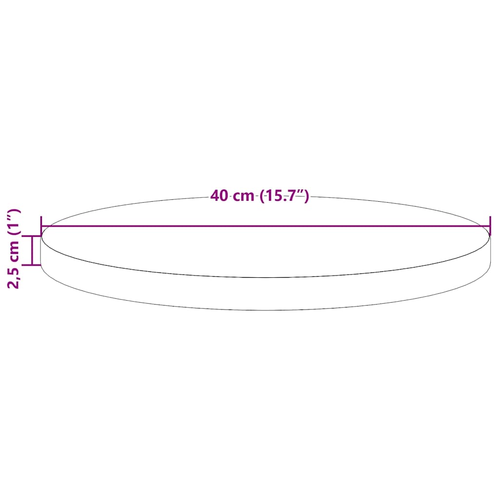 813652 vidaXL Table Top White Ø40x2,5 cm Solid Wood Pine