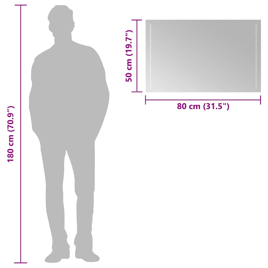 LED Bathroom Mirror 80x50 cm