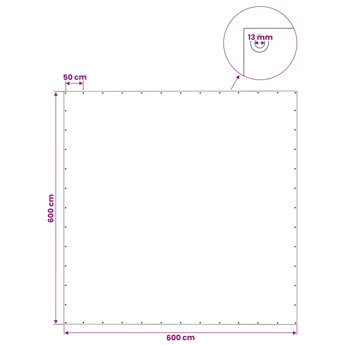 Leno Tarpaulin 140 g/m² 6x6 m White