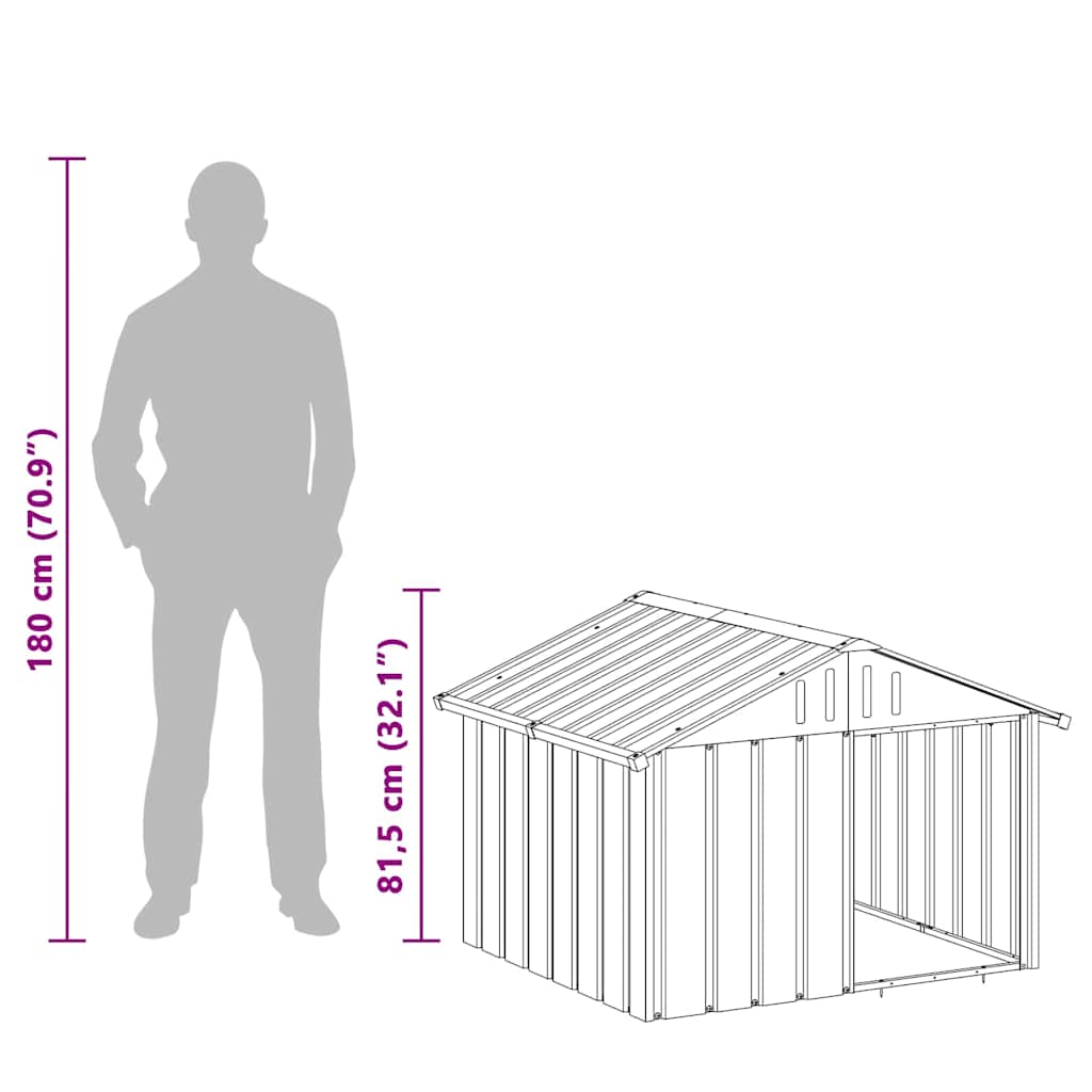 Dog House Grey 116,5x103x81,5 cm Galvanised Steel