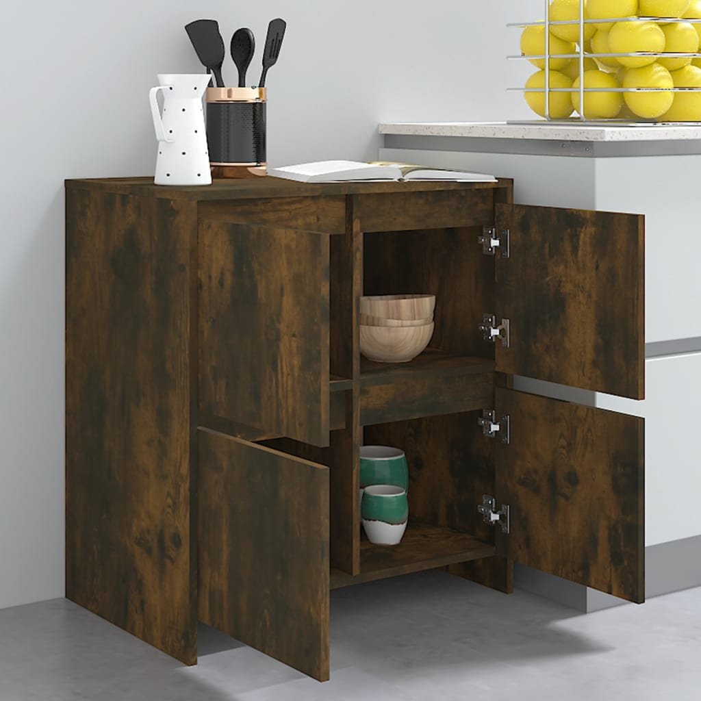 Sideboards 2 pcs Smoked Oak 70x41x75 cm Engineered Wood