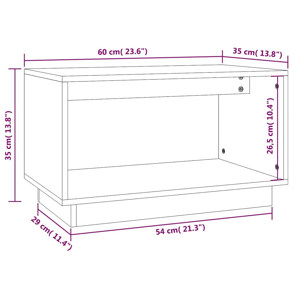 813824 vidaXL TV Cabinet 60x35x35 cm Solid Wood Pine