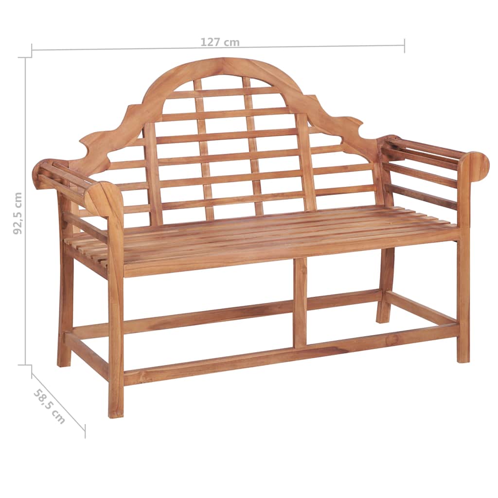 319152 vidaXL Garden Bench 127x58,5x92,5 cm Solid Wood Teak