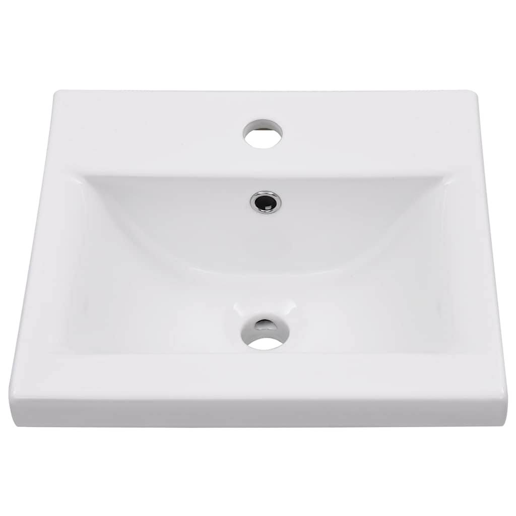 Sink Cabinet with Built-in Basin White Engineered Wood