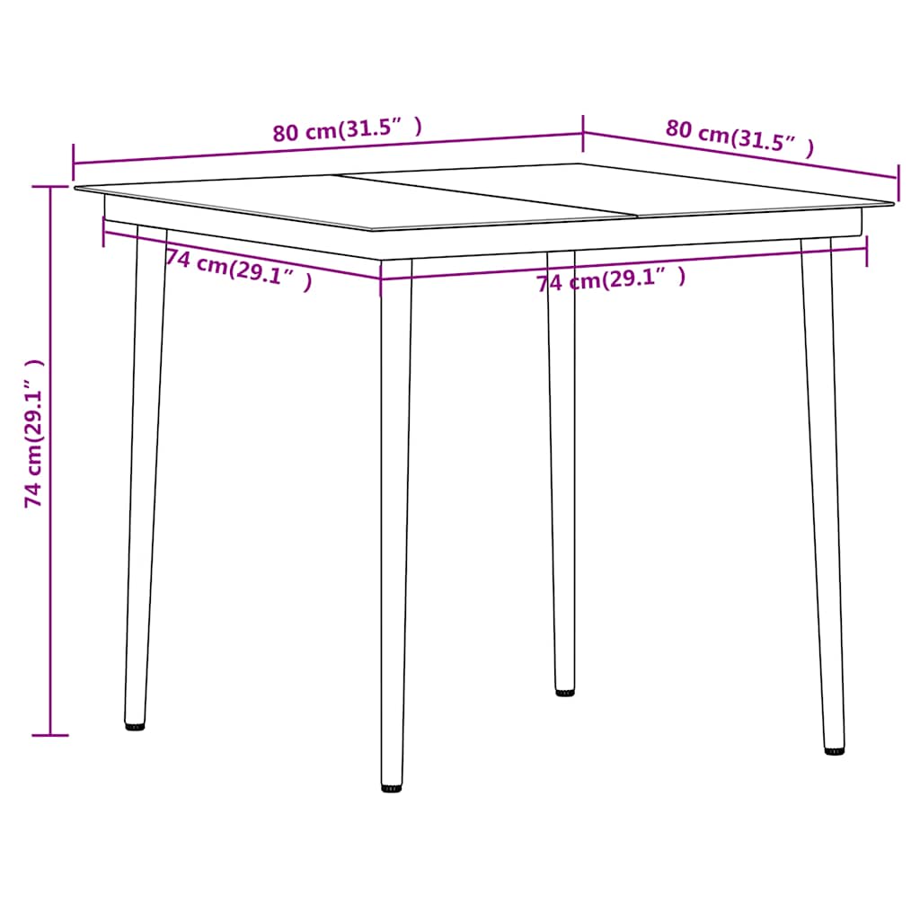 5 Piece Garden Dining Set Oak