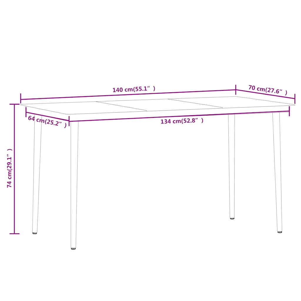 7 Piece Garden Dining Set Oak