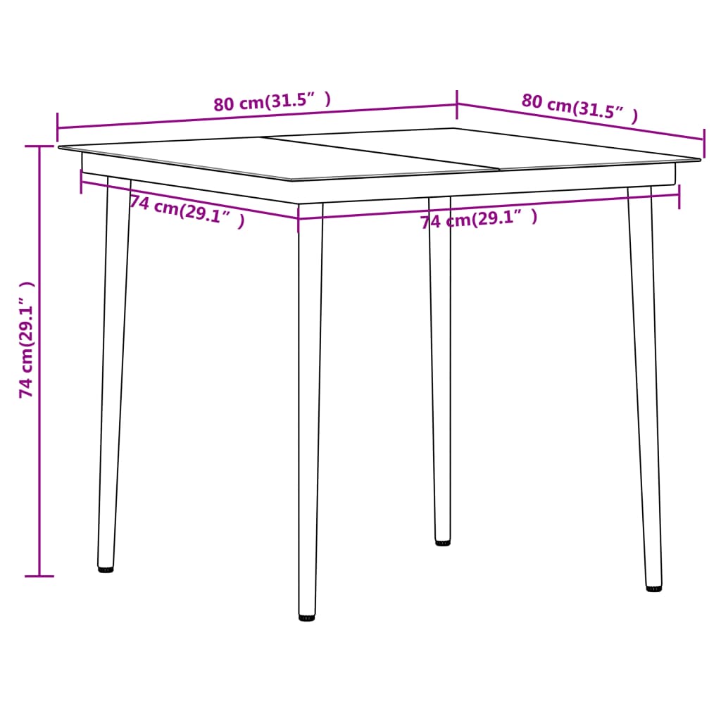 Dining Set | Black | Powder-coated Steel | Medium | Lightweight