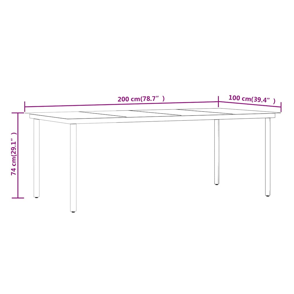 9 Piece Garden Dining Set Brown and Black