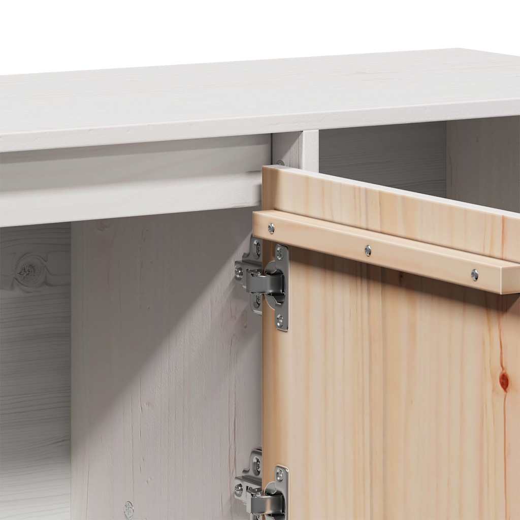 Sideboard White 110,5x35x80 cm Solid Wood Pine