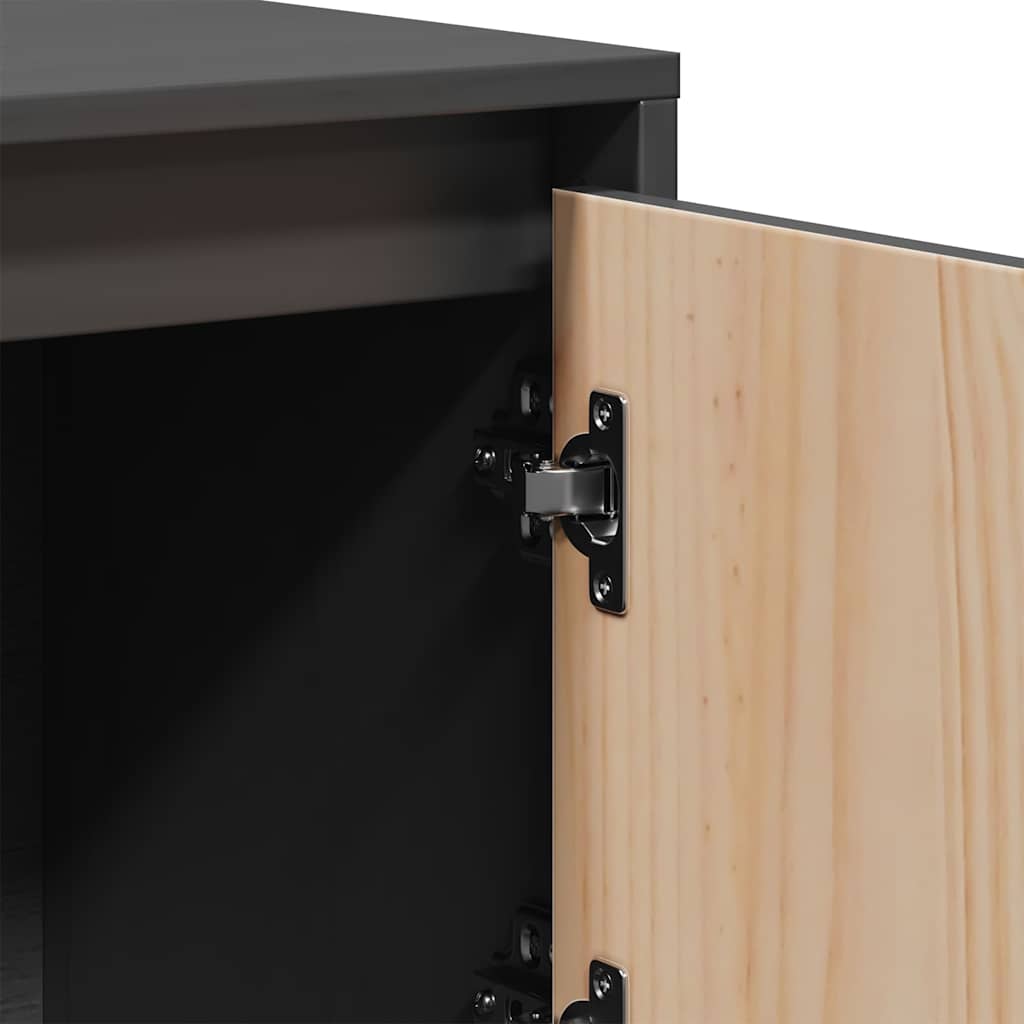 Highboard Grey 110,5x35x117 cm Solid Wood Pine