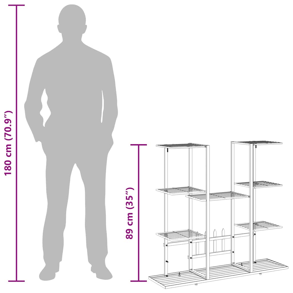 Flower Stand 94,5x25x89 cm White Iron