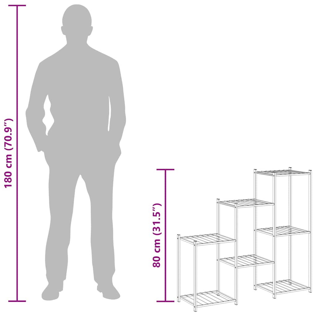 343129 vidaXL Flower Stand 83x25x80 cm Black Iron