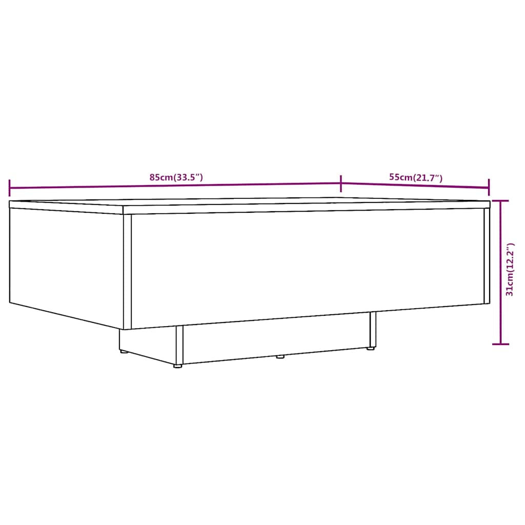 Coffee Table Grey Sonoma 85x55x31 cm Engineered Wood