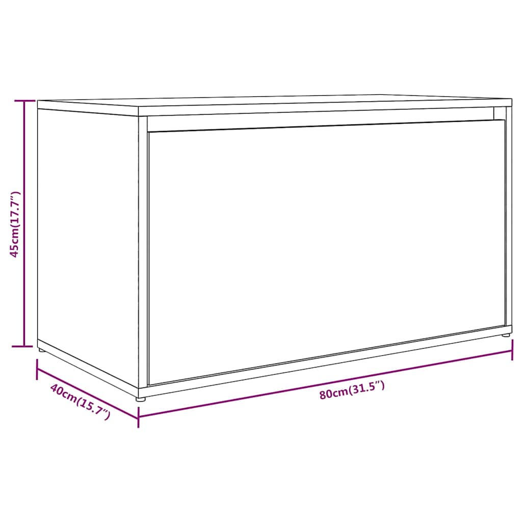 816047 vidaXL Hall Bench 80x40x45 cm Smoked Oak Engineered Wood