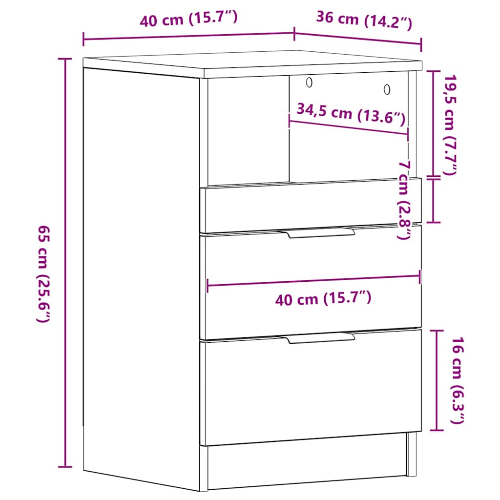 Bedside Cabinets 2 pcs Grey Sonoma Engineered Wood