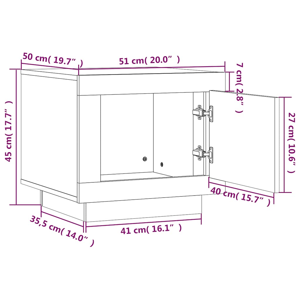 Coffee Table Brown Oak 51x50x45 cm Engineered Wood