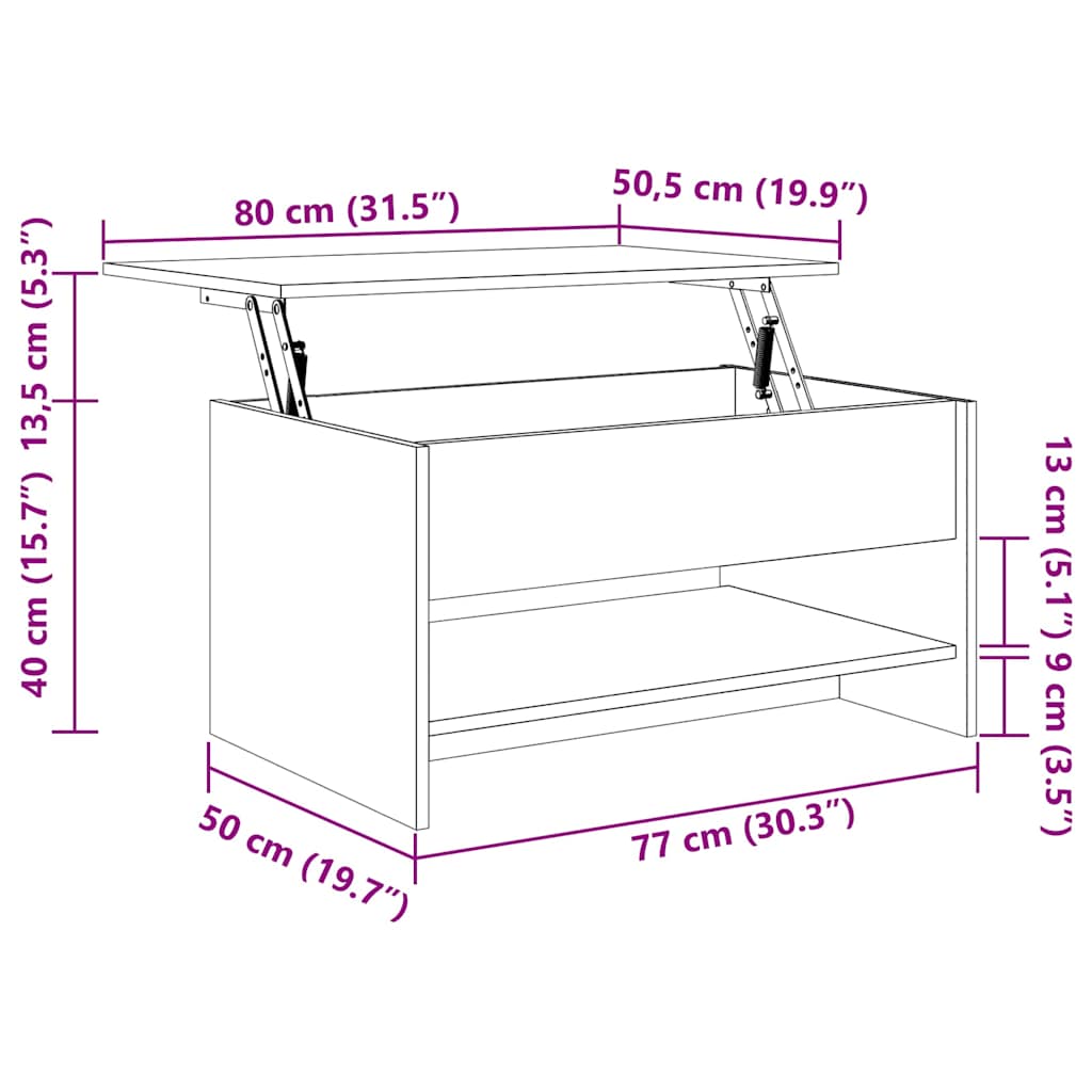 Coffee Table Concrete Grey 80x50x40 cm Engineered Wood