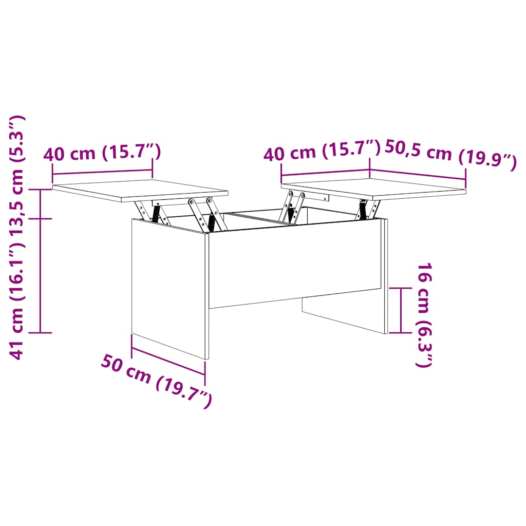 Coffee Table Sonoma Oak 80x50x42,5 cm Engineered Wood