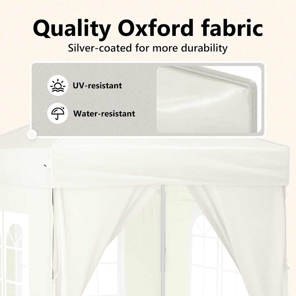 Folding Party Tent with Sidewalls Cream 2x2 m
