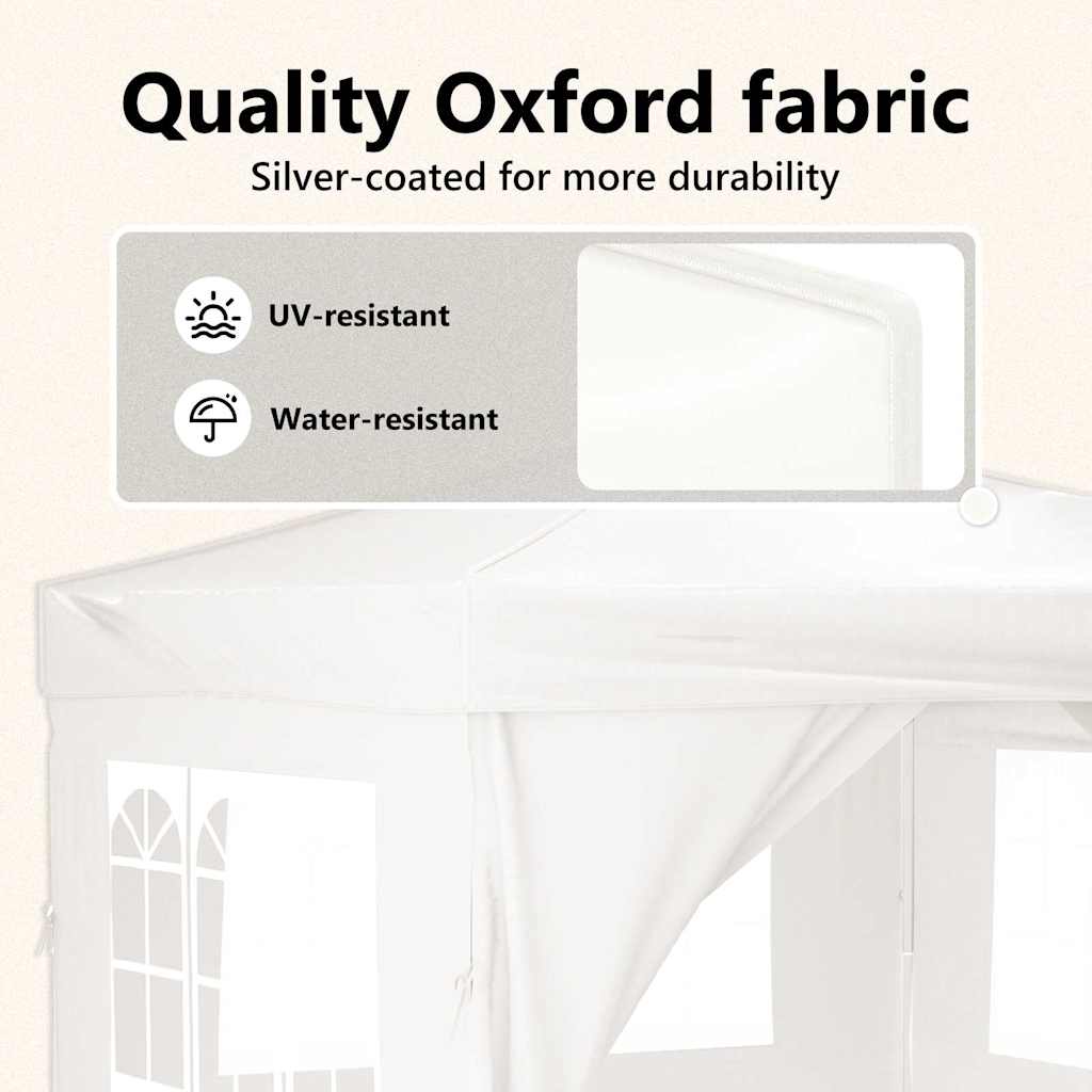 Folding Party Tent with Sidewalls White 3x3 m