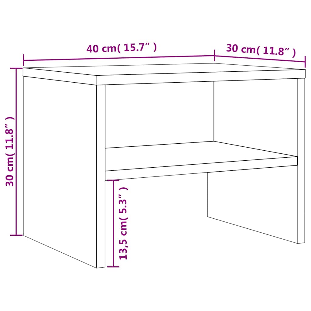 Bedside Cabinets 2 pcs Grey Sonoma 40x30x30 cm Engineered Wood