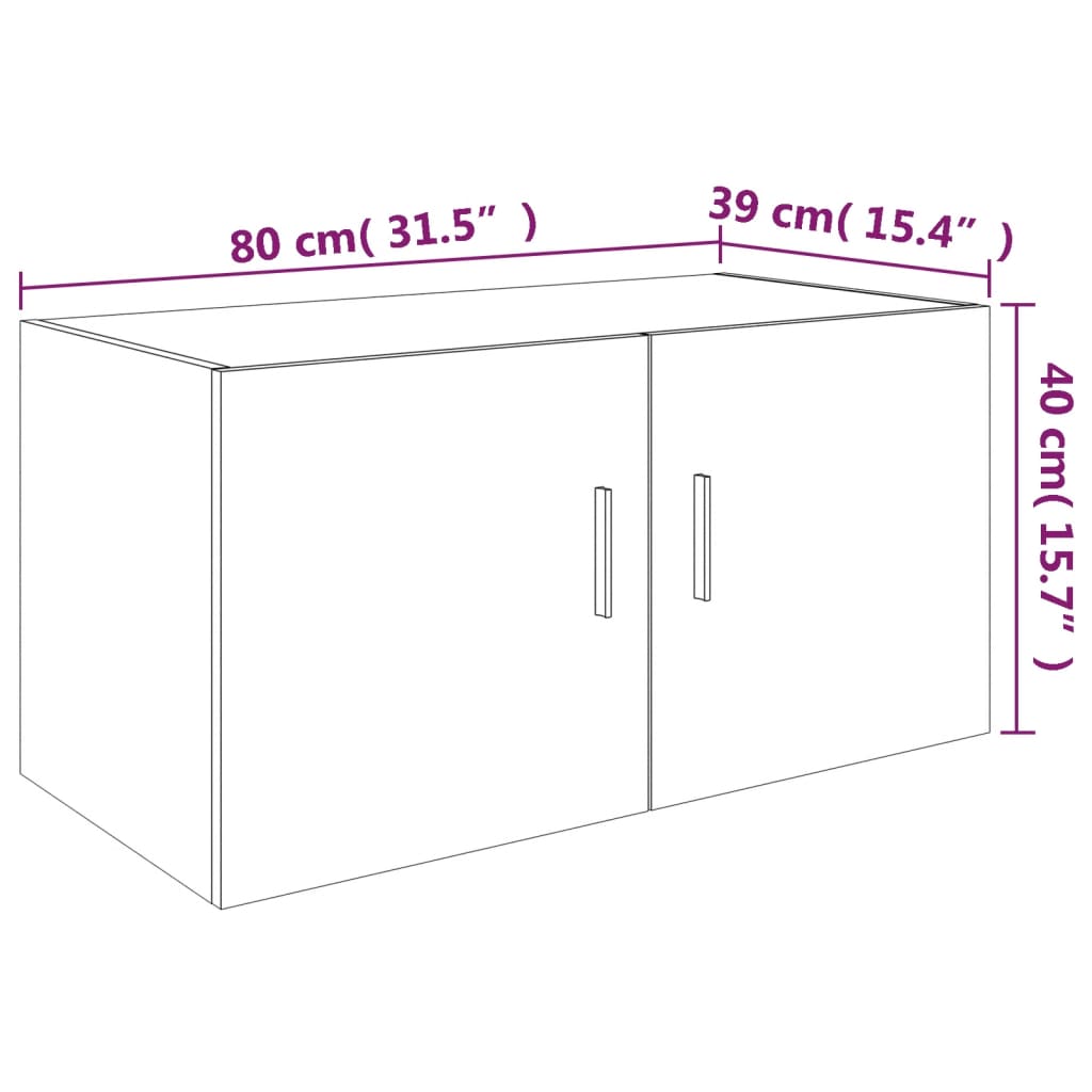 Wall Mounted Cabinet Smoked Oak 80x39x40 cm Engineered Wood
