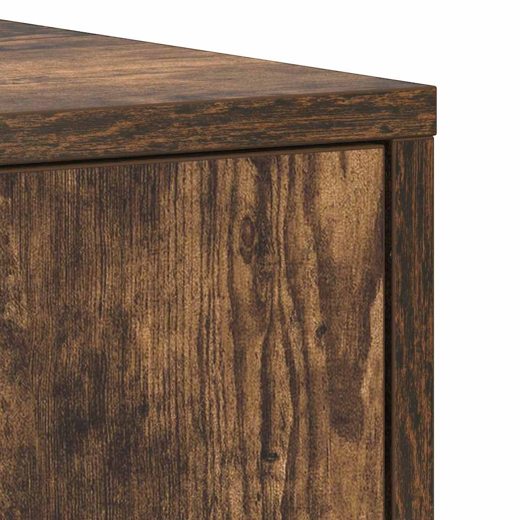815519 vidaXL Bathroom Cabinet Smoked Oak 30x30x183,5 cm Engineered Wood