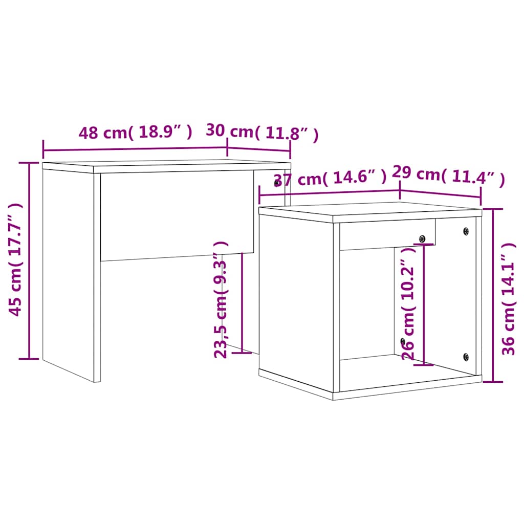 Nesting Coffee Tables 2 pcs Grey Sonoma Engineered Wood