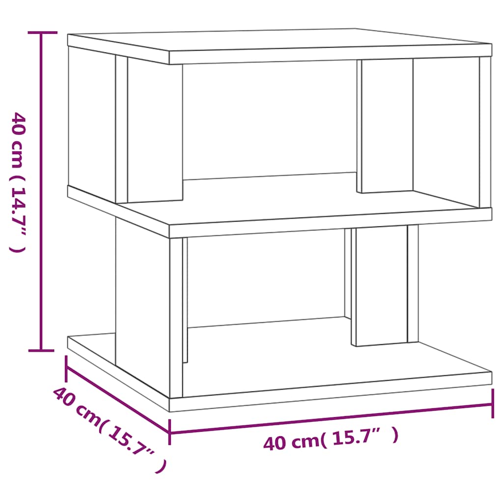 Side Table Smoked Oak 40x40x40 cm Engineered Wood