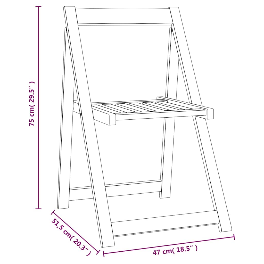 Folding Chairs 8 pcs Solid Wood Acacia