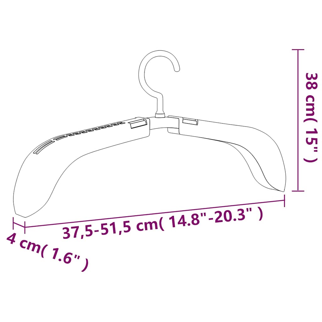 344387 vidaXL Extendable Clothes Hangers 5 pcs Grey
