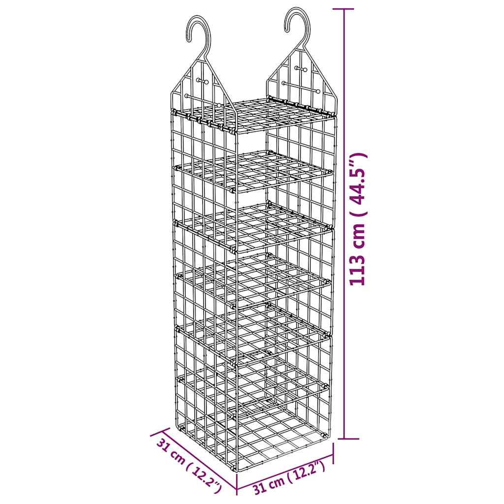 Hanging Closet Organiser with 7 Shelves 2 pcs