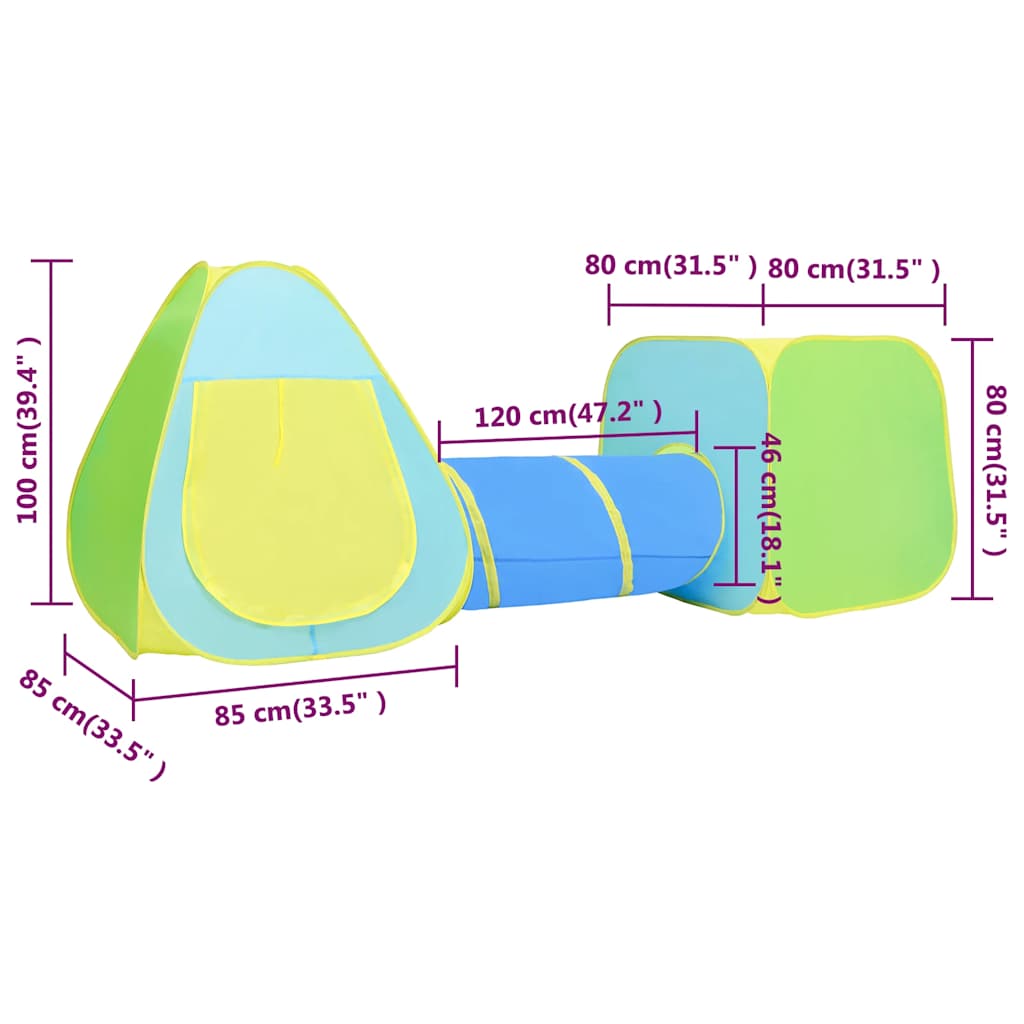 vidaXL Children Play Tent with 350 Balls Multicolour