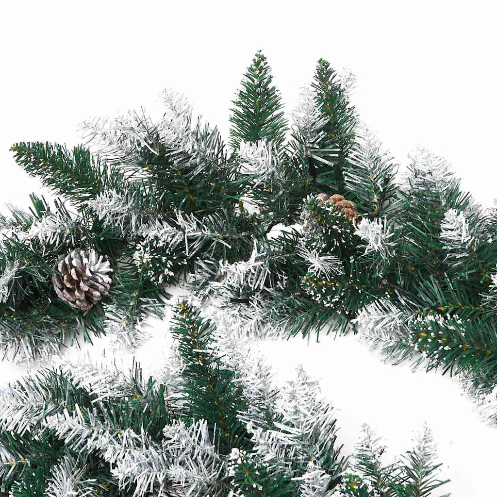 Christmas Garland with LED Lights Green 2,7 m PVC