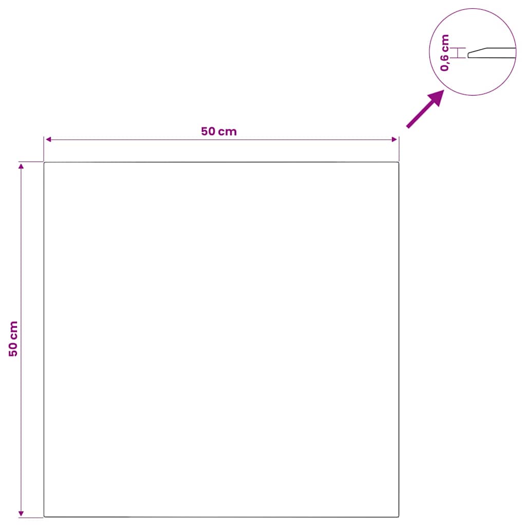 Table Top Transparent 50x50 cm Tempered Glass
