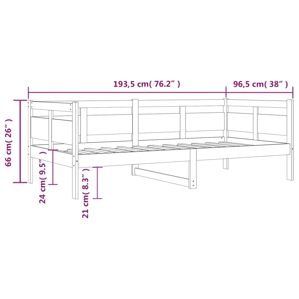 Day Bed | White | Solid pine wood, plywood | Single