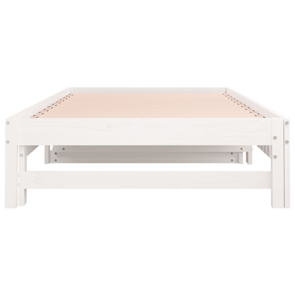 Day Bed | White | Solid pinewood | Double | Expandable | Day Bed