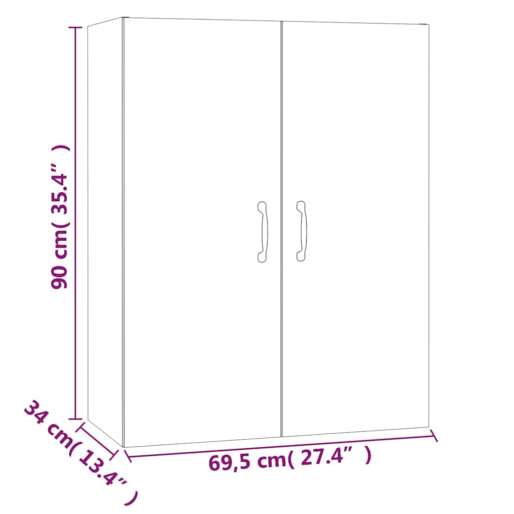 Hanging Cabinet Sonoma Oak 69,5x34x90 cm Engineered Wood