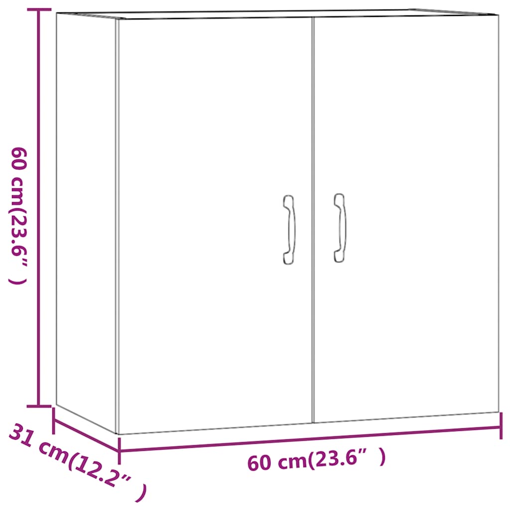 812897 vidaXL Wall Cabinet White 60x31x60 cm Engineered Wood