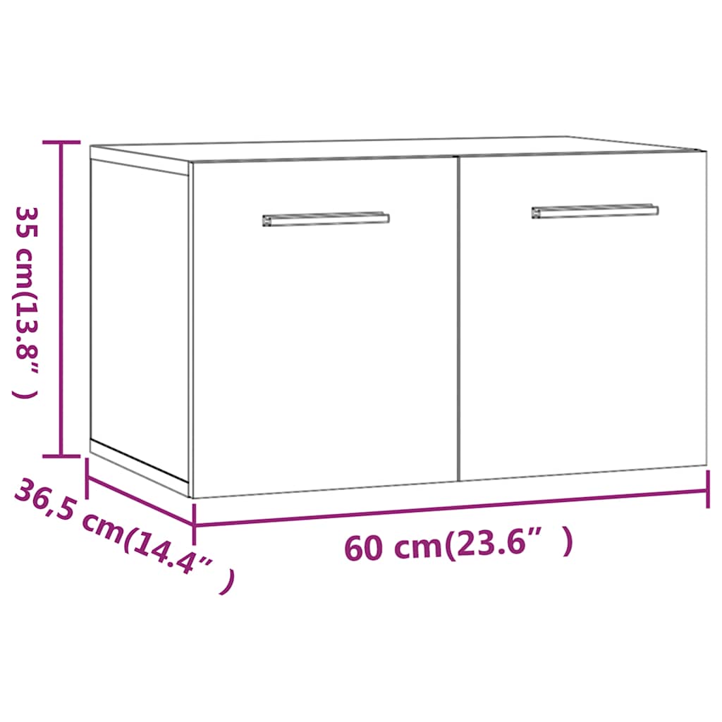 Wall Cabinet Concrete Grey 60x36,5x35 cm Engineered Wood