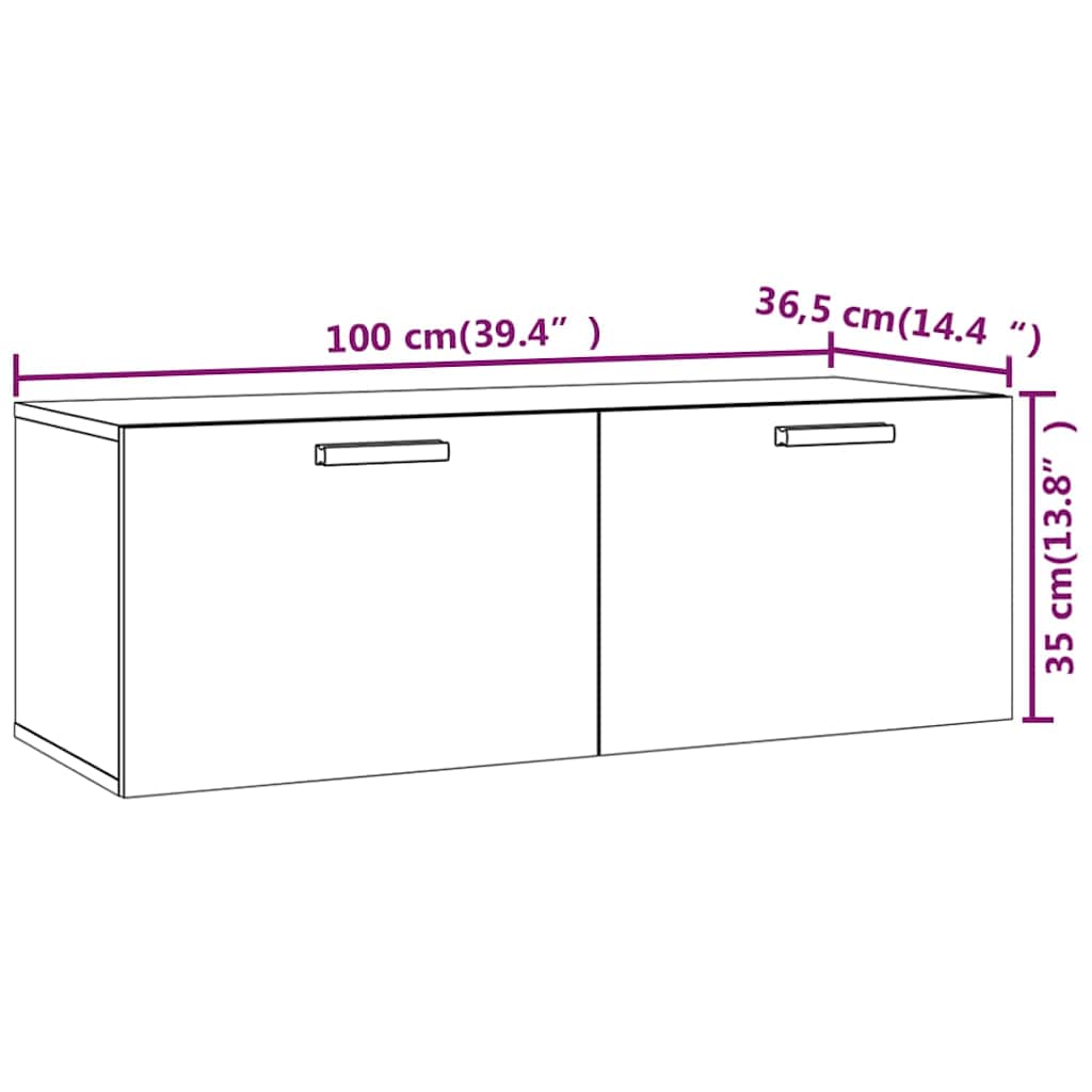 812946 vidaXL Wall Cabinet Concrete Grey 100x36,5x35 cm Engineered Wood