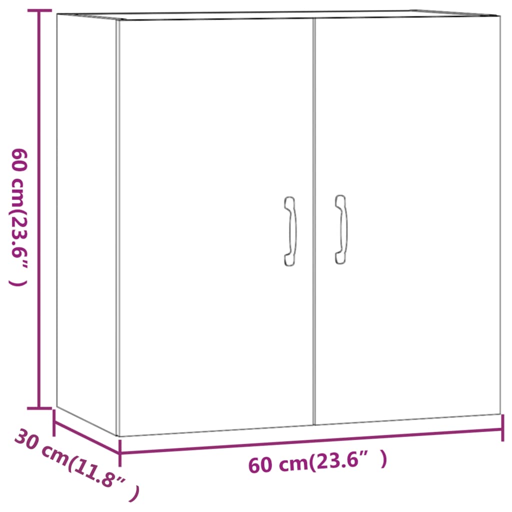 817594 vidaXL Wall Cabinet Smoked Oak 60x31x60 cm Engineered Wood