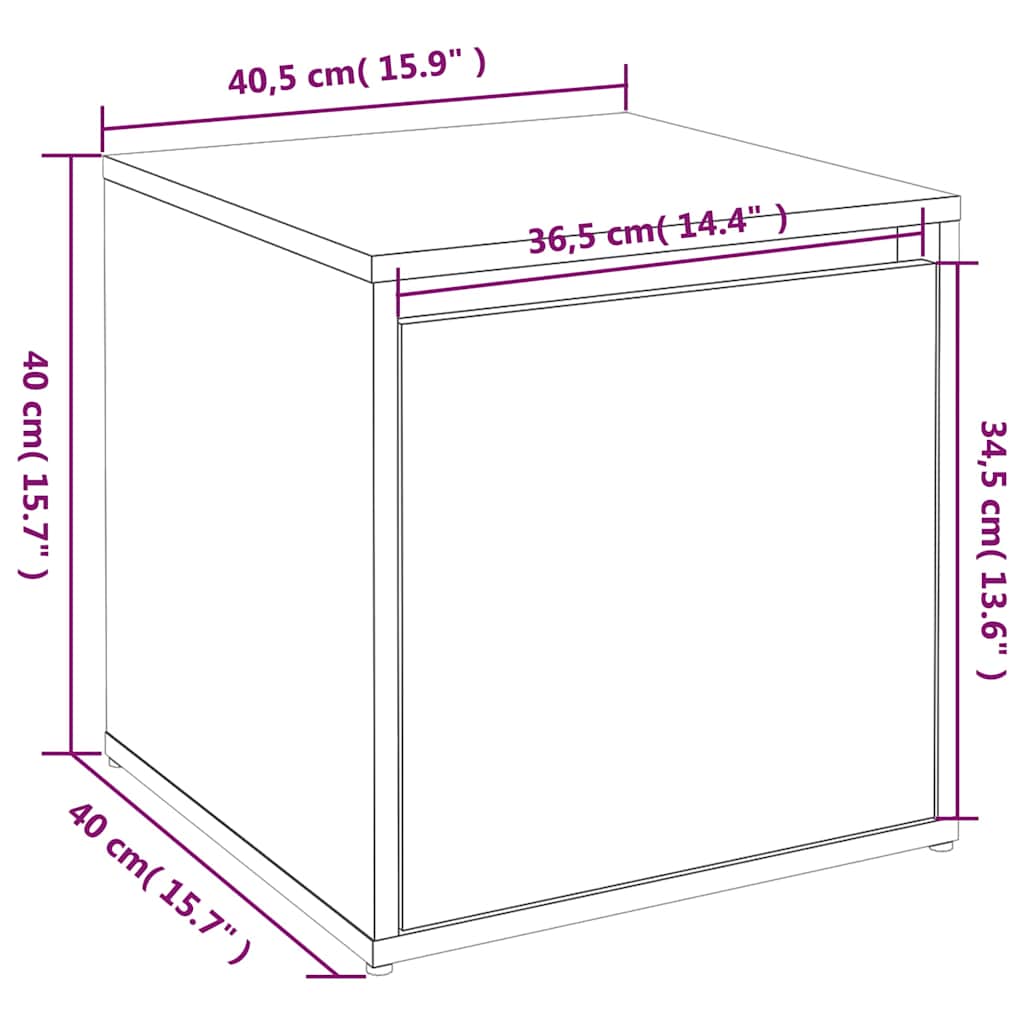 Box Drawer Smoked Oak 40,5x40x40 cm Engineered Wood