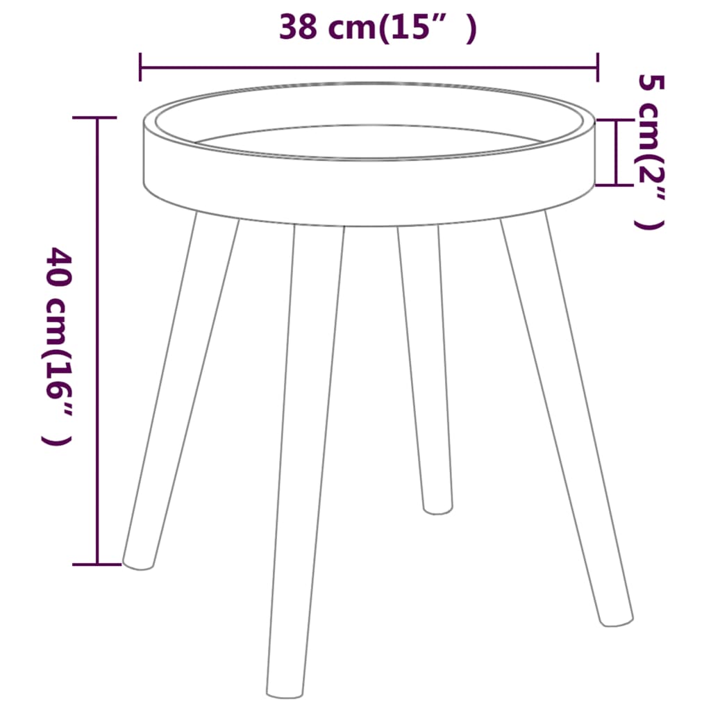 Side Table | Grey | Engineered Wood and Solid Pine | Small | Durable