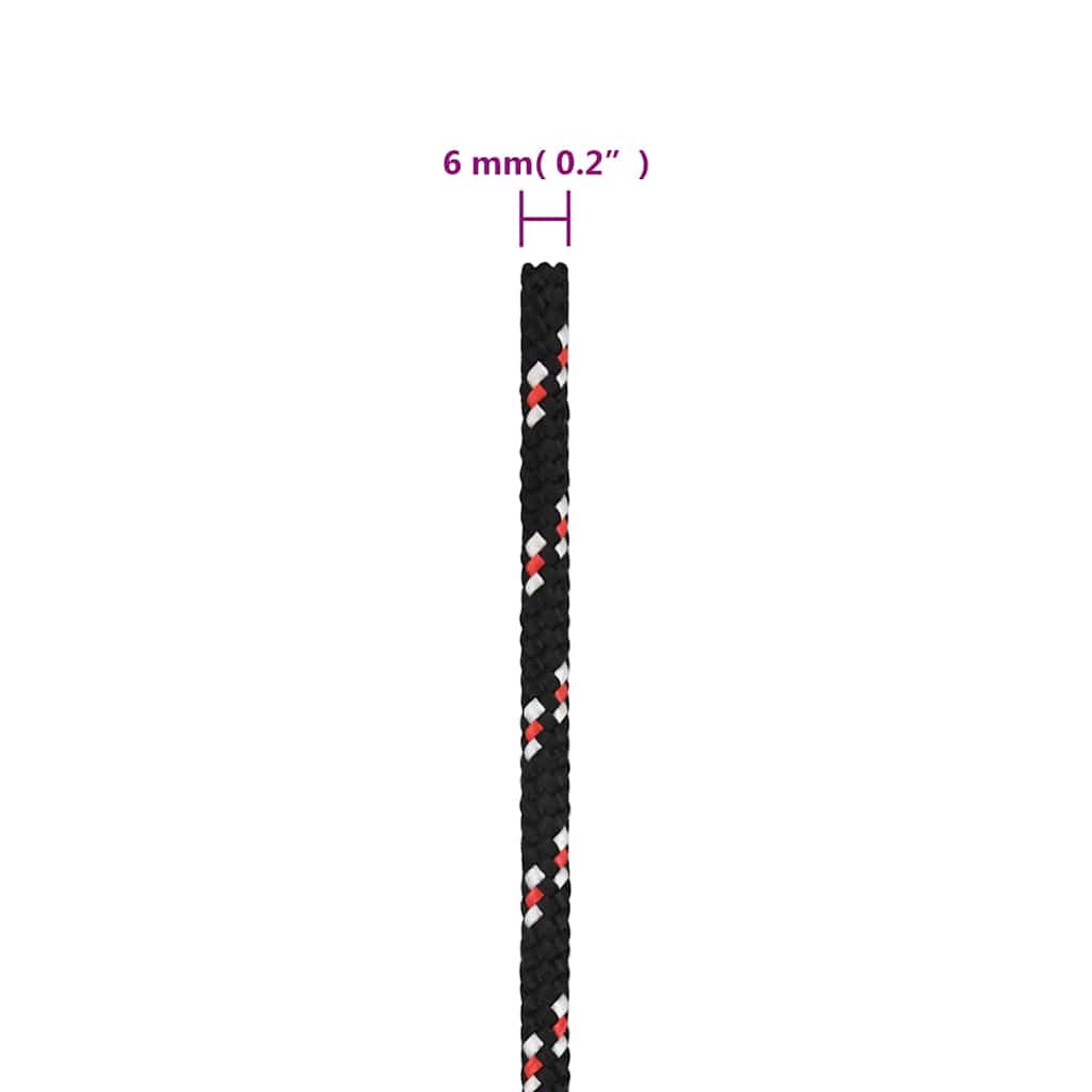 Boat Rope Black 6 mm 250 m Polypropylene